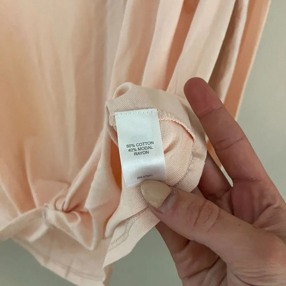 Pure Jill Womens Peach Parfait Blouse Medium Soft Knot Top Long Sleeve NWT - Picture 11 of 11